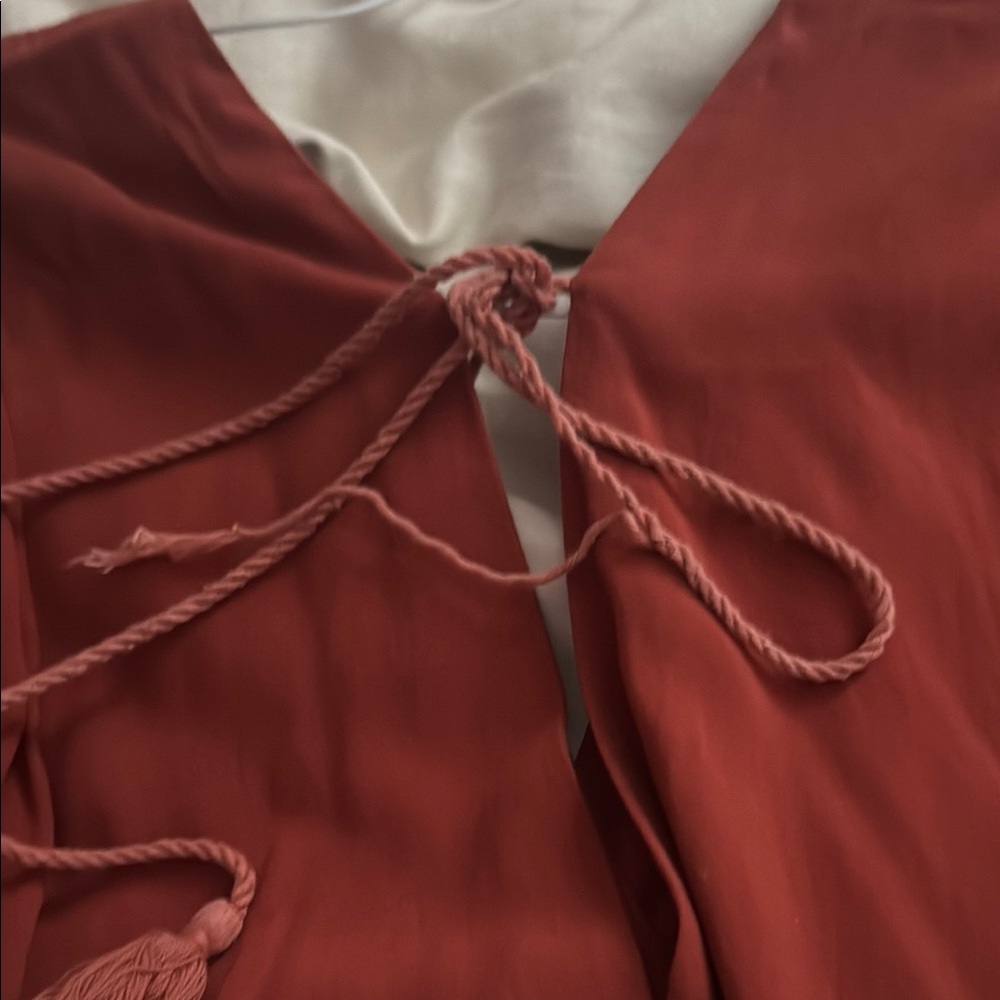Rust Red Short Sleeve Dress - Picture 4 of 4